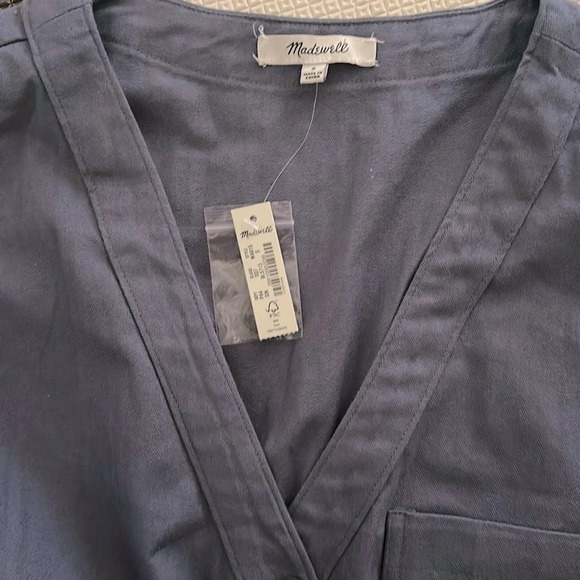 NWT Madewell Cap Sleeve Cotton Blend Jumpsuit Sunfaded Indigo Size S - Picture 6 of 6